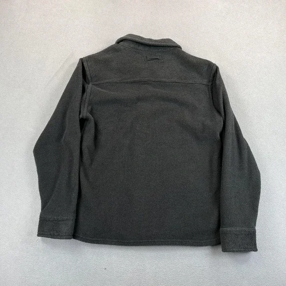 Outerknown Shirt Jacket Mens Small Gray Snap Front Terry Fleece Shacket Pocket - Picture 9 of 11